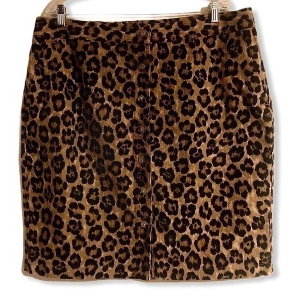 Ralph Lauren Button Down Animal Print Skirt